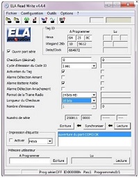 Software configuration for active RFID tag badge